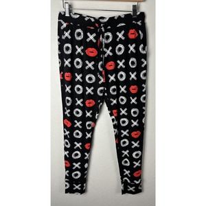 NWT Bums&Roses Comfy Soft Lounge Pants Pockets Size SMALL XOXO Valentines Print